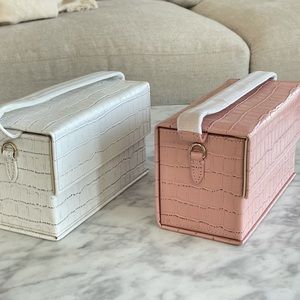 Minaudiere Bag Pink and white available